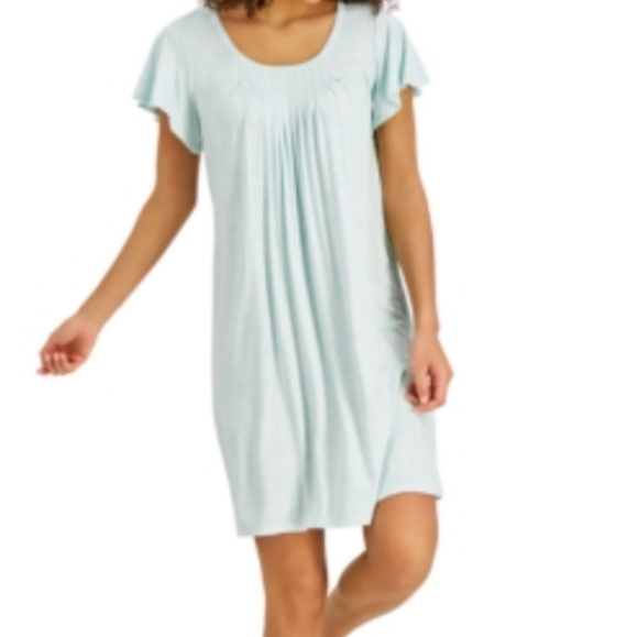 Charter Club Printed Pleat-Front Chemise Nightgown - Picture 1 of 3